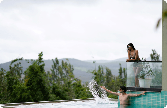 Infinity pool overlooking the valley